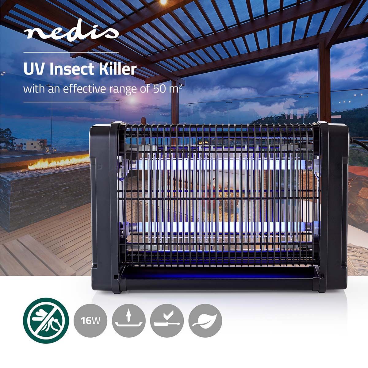 Nedis INKI110CBK16 Moskito Stop-Lichtfalle