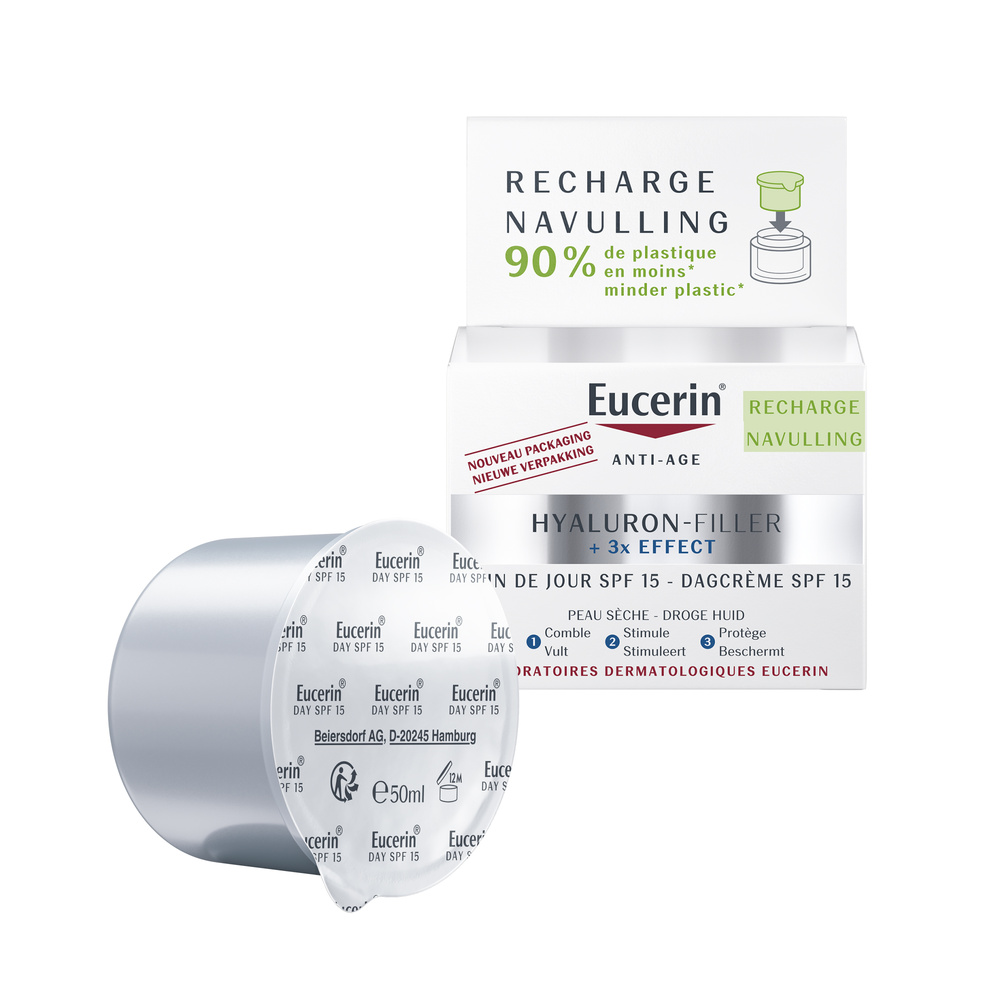 eucerin Eucerin Hyaluron-Filler + 3x Effect Recharge Soin de Jour SPF 15 Peau Sèche 50ml Recharge Soin de Jour