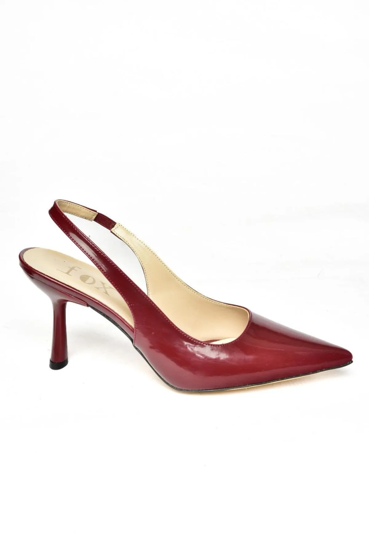 Fox Shoes  S369748208 Weinrote Damenschuhe aus Lackleder mit dünnem Absatz und spitzer Zehenpartie