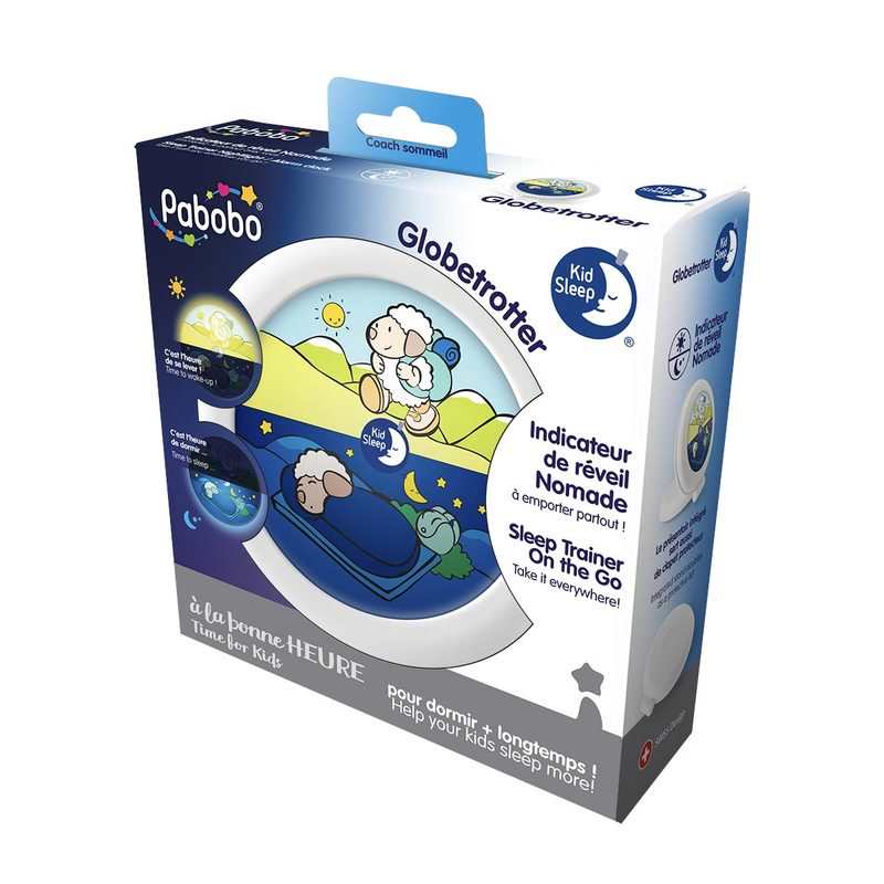 Veilleuse indicatrice de réveil nomade blanc Globe trotter Pabobo