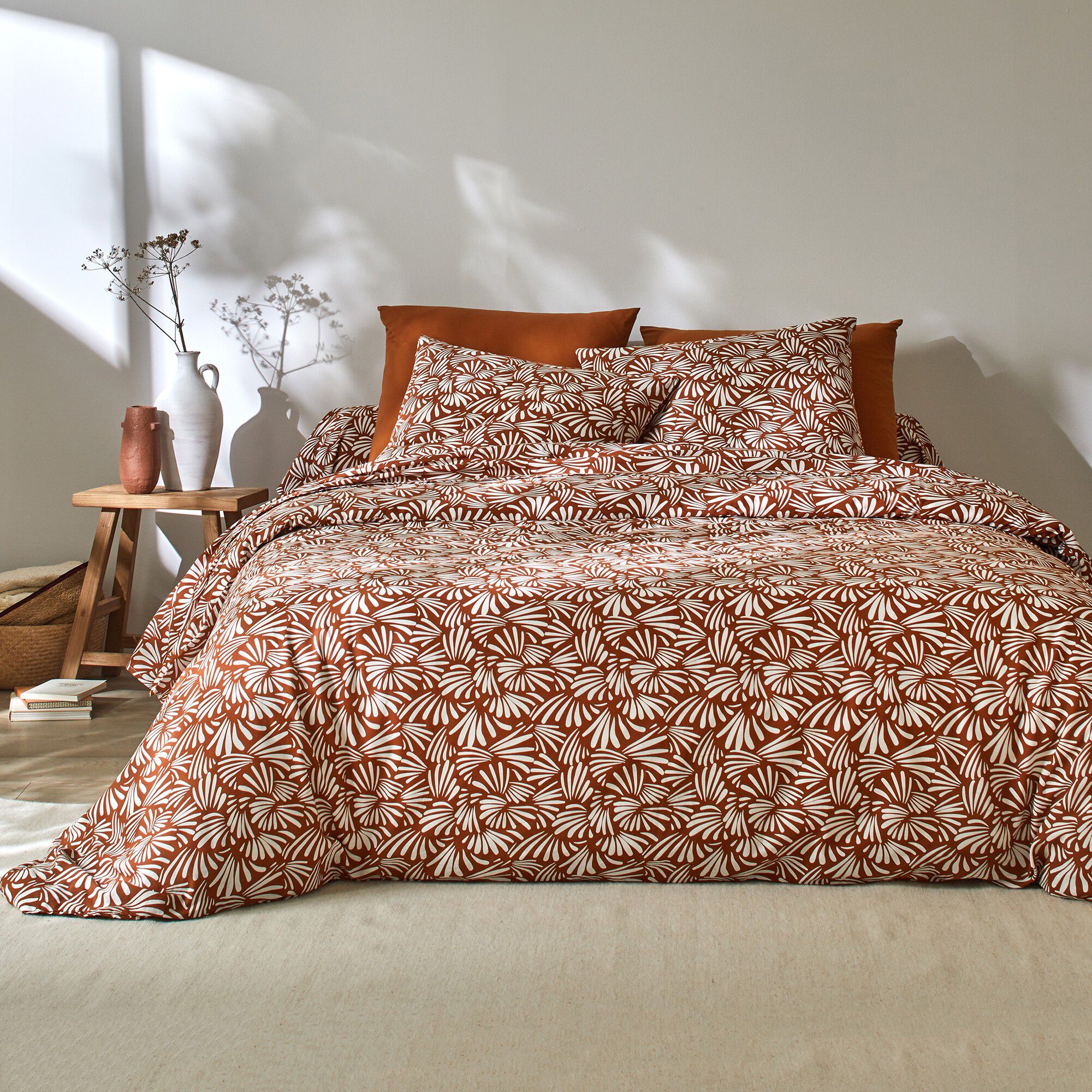 Linge de lit Vick en coton imprimé graphique