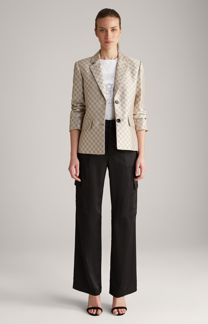 Jacquard-Blazer in Beige gemustert