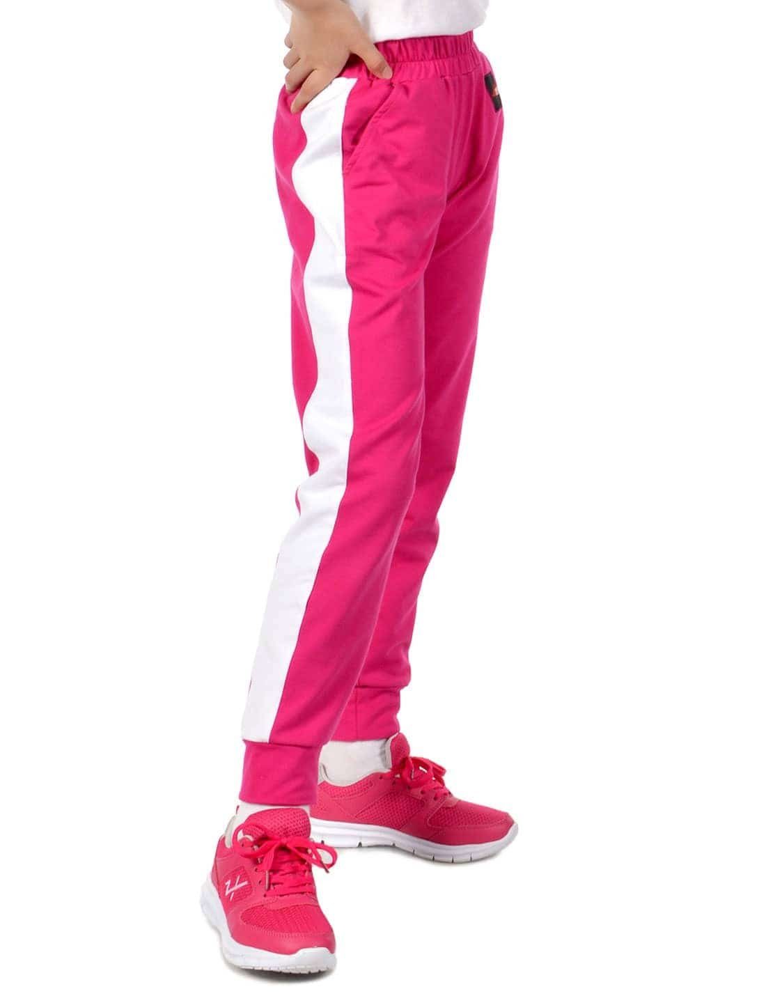 KMISSO Sporthose Mädchen Stoff Freizeithose Streifeneinsatz 30358 (1-tlg) Casual