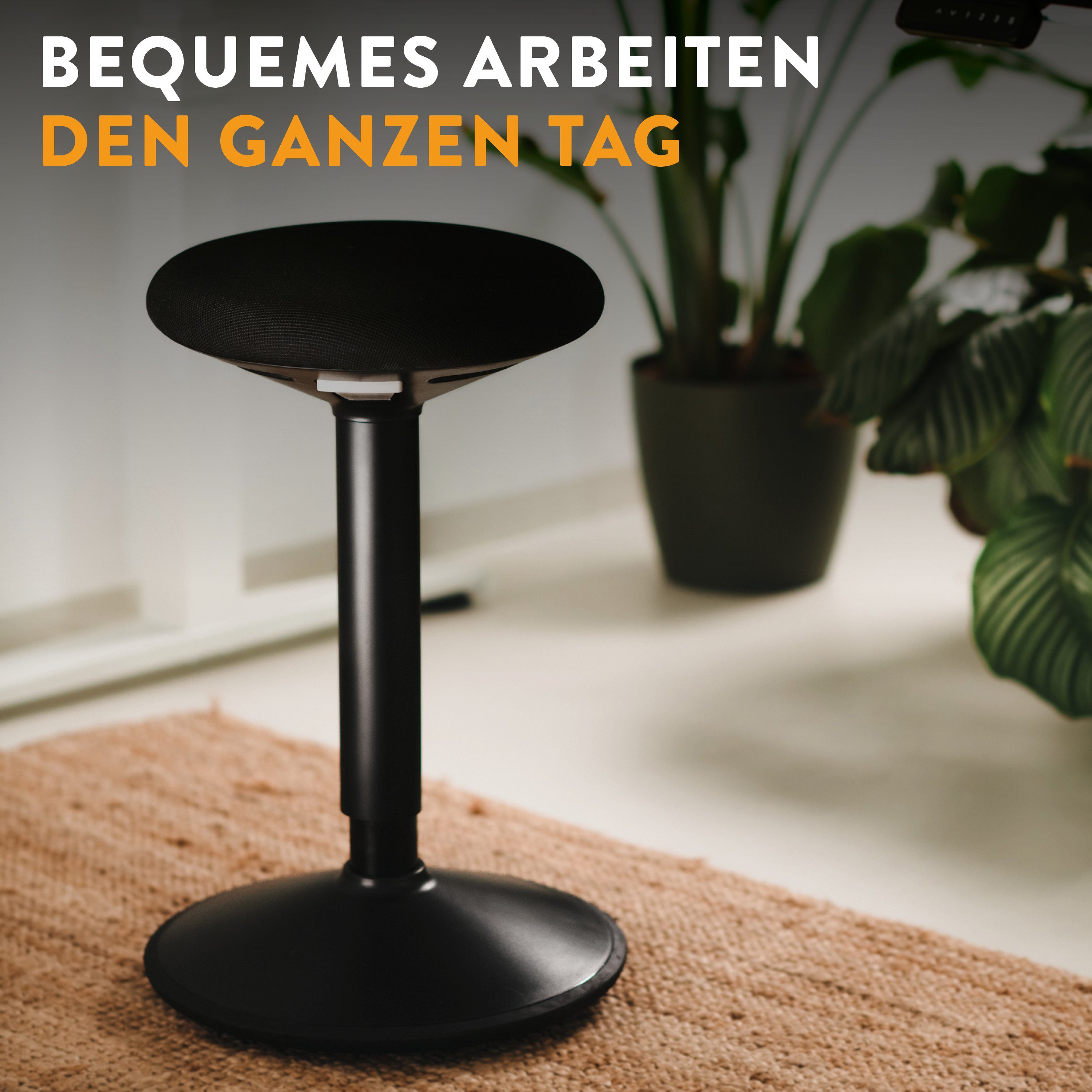 boho office® Stehhilfe, ergonomische Sitzhilfe in Schwarz, höhenverstellbar von 56-81 cm