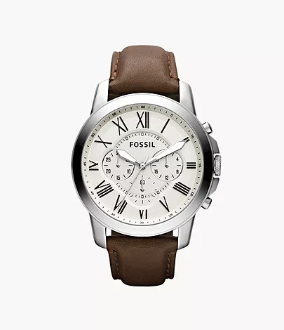 Fossil Herrenuhr Grant Leder Braun