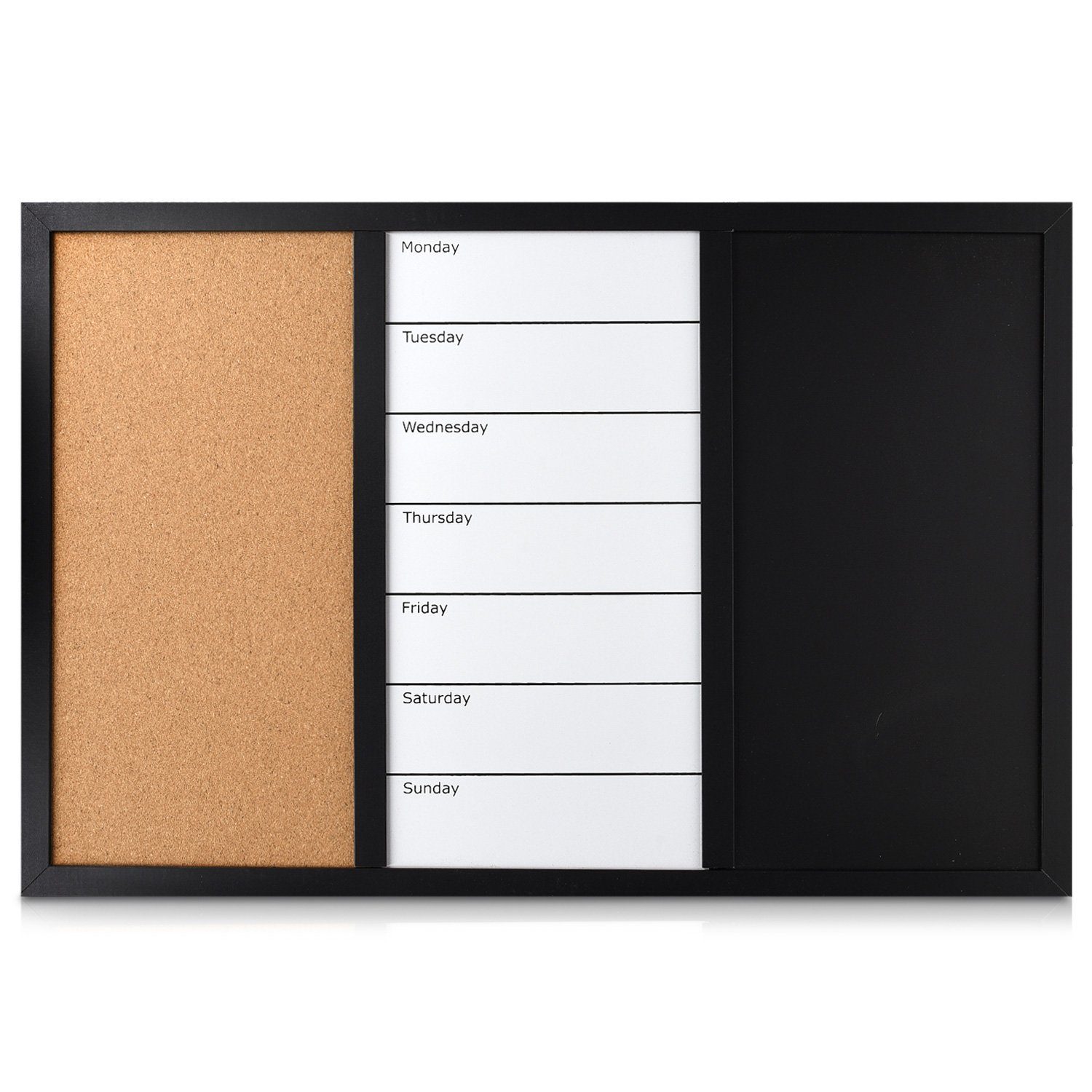Navaris Pinnwand 3in1 Kombitafel 60x40cm - Kreidetafel Whiteboard Kork Pinnwand