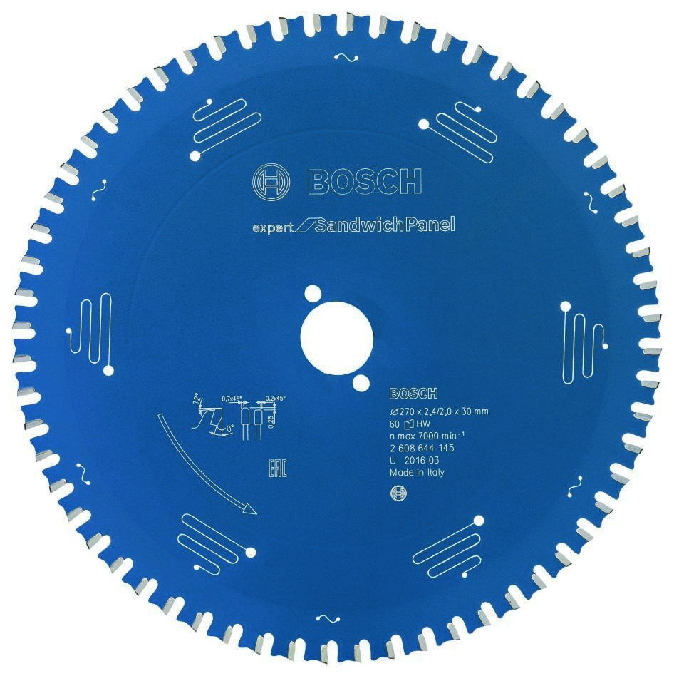 Bosch Blue Accessories 2608644145 Sirkelsagblad i hardmetall Expert for sandwichpanel 270 x 30 x 60T