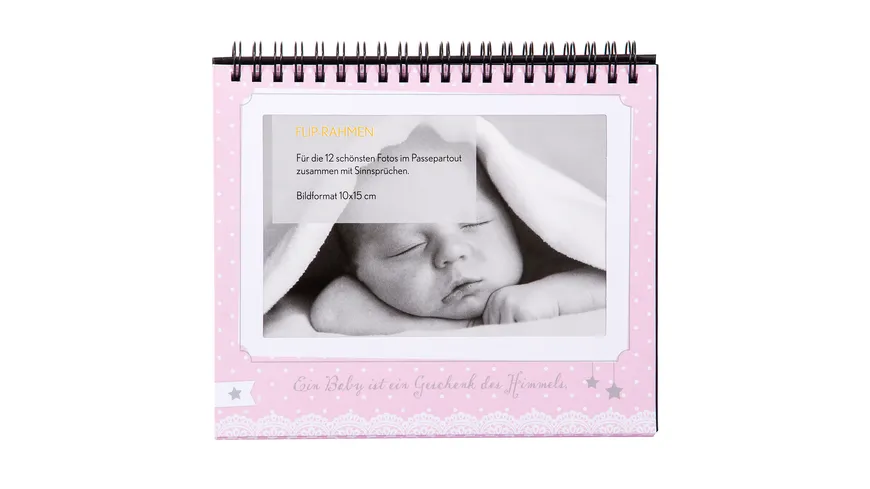 goldbuch Tischaufsteller Sweetheart rosa für 12 Fotos 10x15 cm rosa