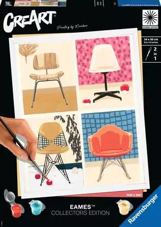 CreArt EAMES Take a Seat - Malen nach Zahlen für Erwachsene