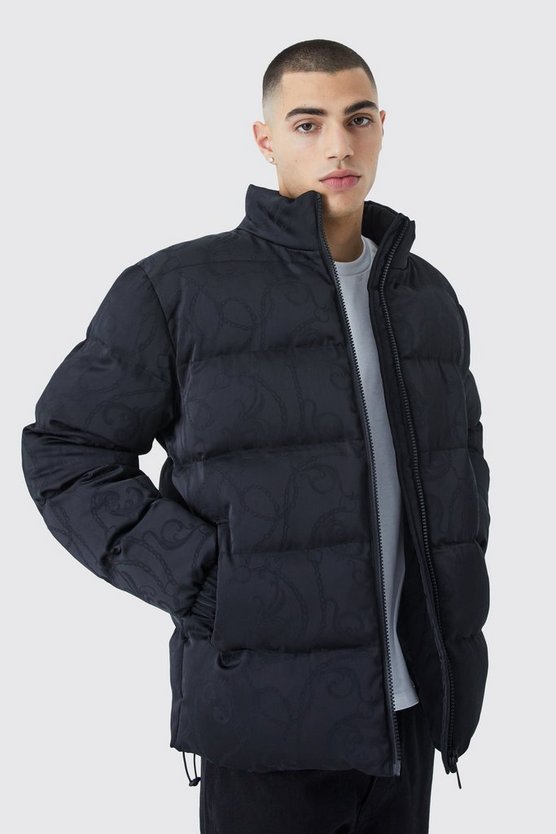 Satin-Steppjacke mit Trichterkragen