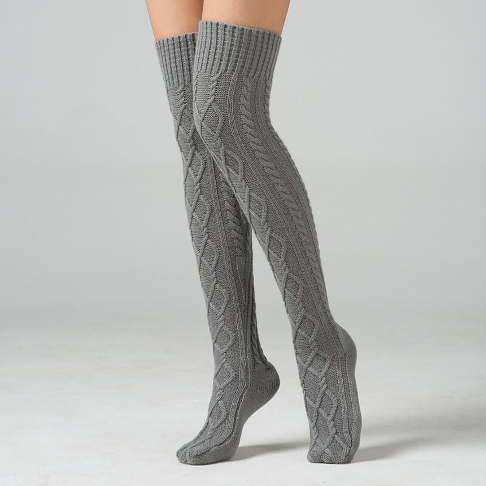 Geistesblitz Beinstulpen Kniestrümpfe Damen (Stiefelstrümpfe Legwarmers für Damen Beinstulpen 1 Paar, 1-St., Beinwärmer für Damen Gestrickt) Overknee Winter Strick Strümpfe