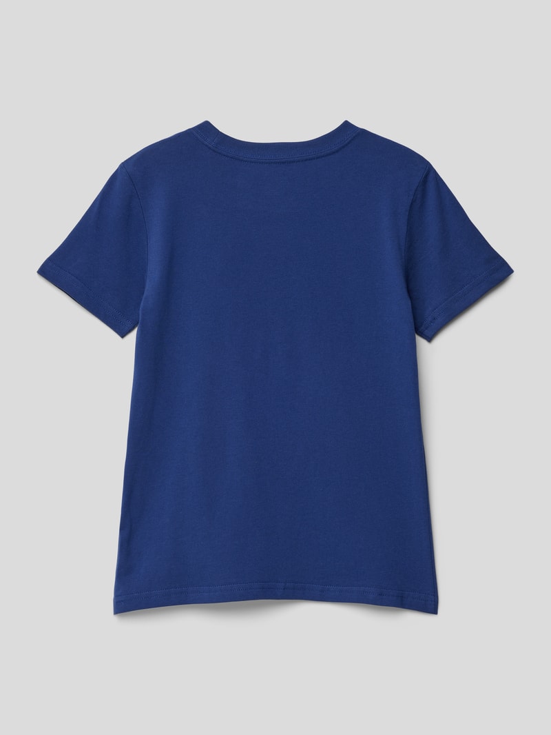 T-Shirt aus Baumwolle mit Motiv-Print in marineblau