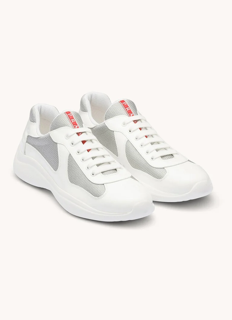 Buty Prada America's Cup ze skórzanymi detalami