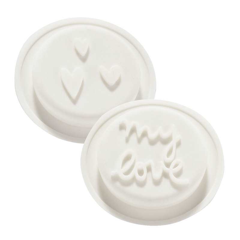Lot de 2 Opercules silicones Cœurs/Mylove Le biberon français