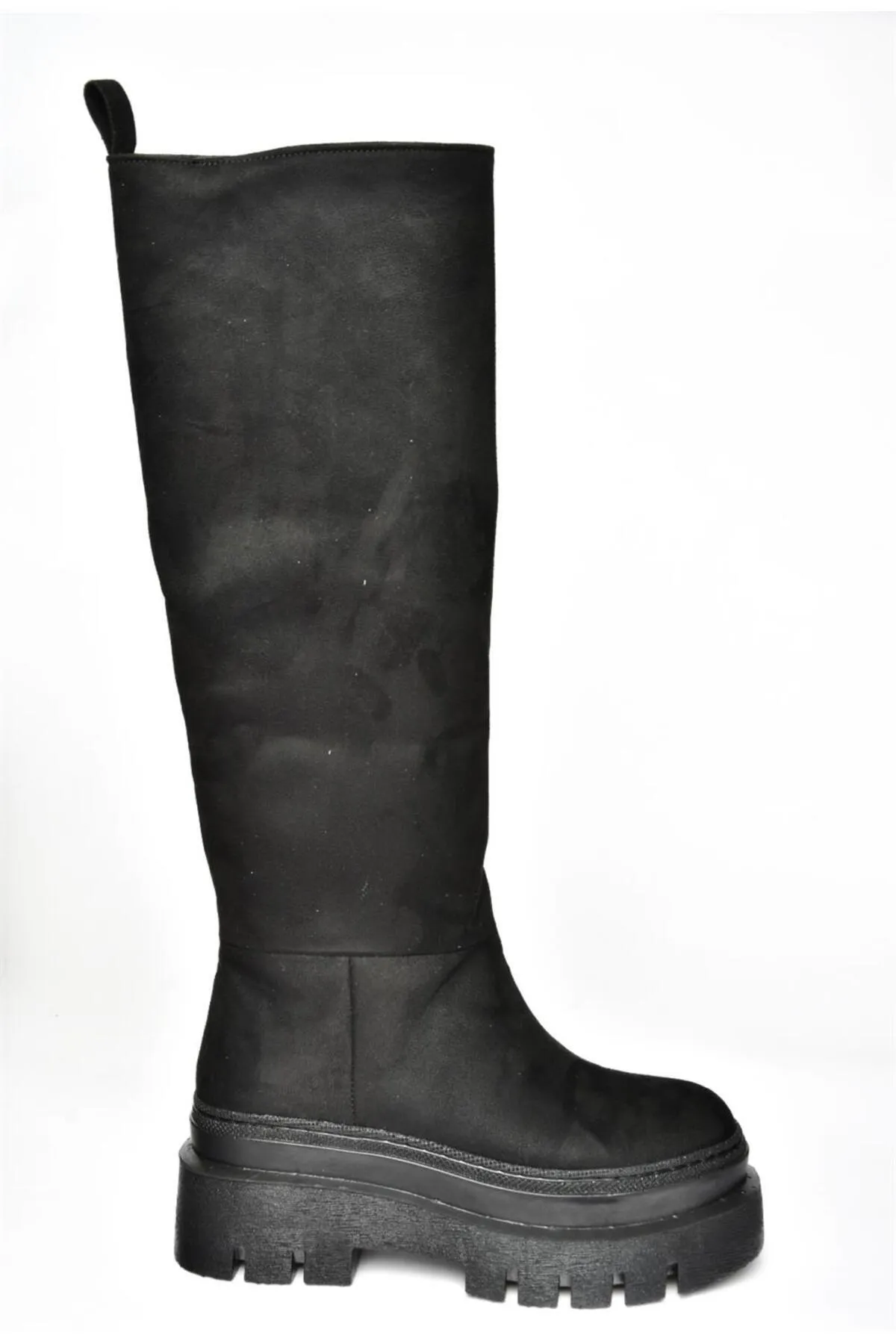 Fox Shoes  R726947002 Damenstiefel aus schwarzem Wildleder mit dicker Sohle