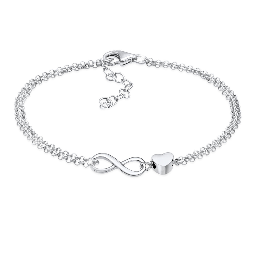 Elli Elli Bracelet Femmes Cœur Amour Infinité en Argent Sterling 925 Bracelet