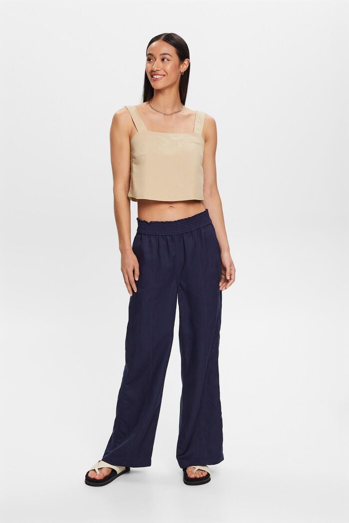Verkürztes Camisole, Leinenmix