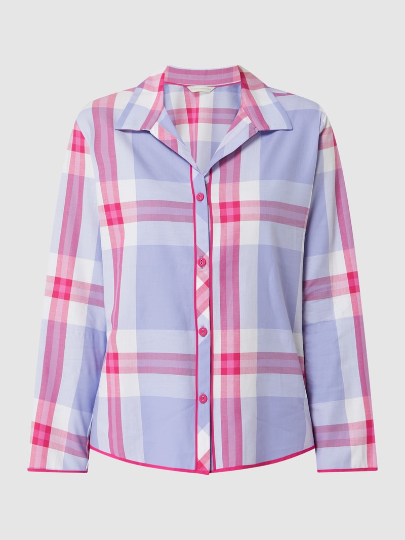 Pyjama-Oberteil mit Karomuster in offwhite