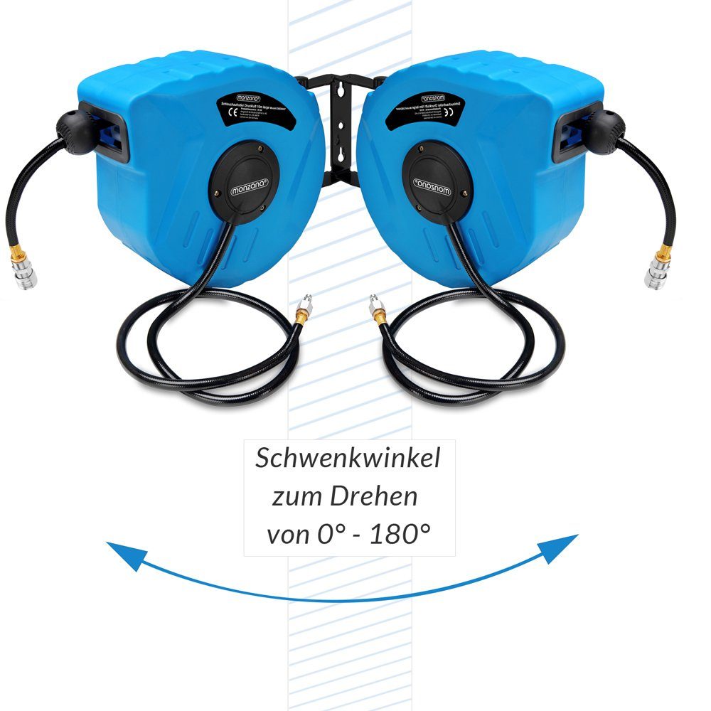 Deuba Schlauchtrommel, Druckluftschlauch Aufroller automatisch 10m 1/4