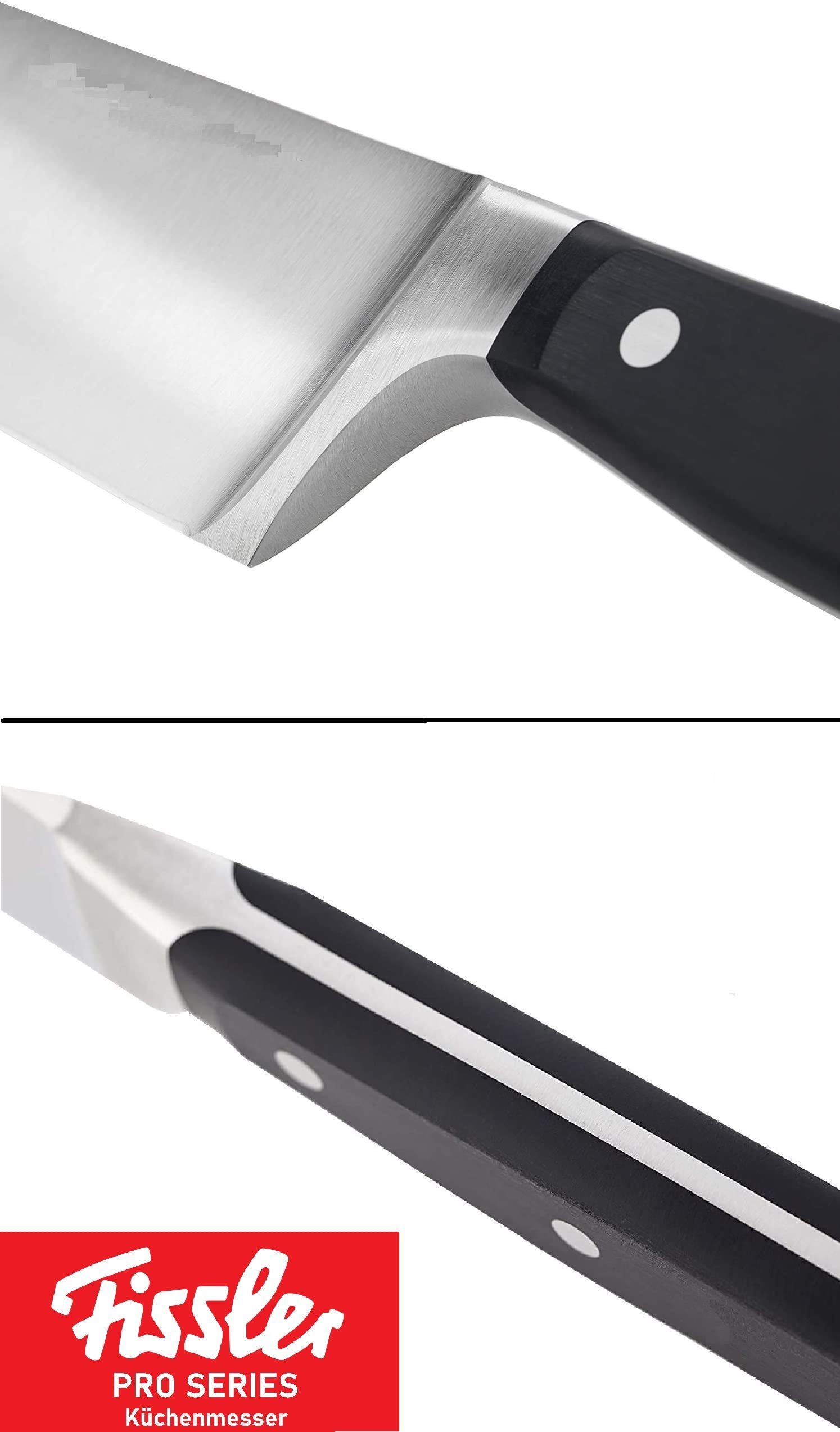 Fissler Kochmesser Profi 190mm Edelstahl Küchenmesser, gehärtete Klinge, Fleischmesser, Chefmesser, Fleischermesser, Kochmesser, Sushimesser, Santoku messer