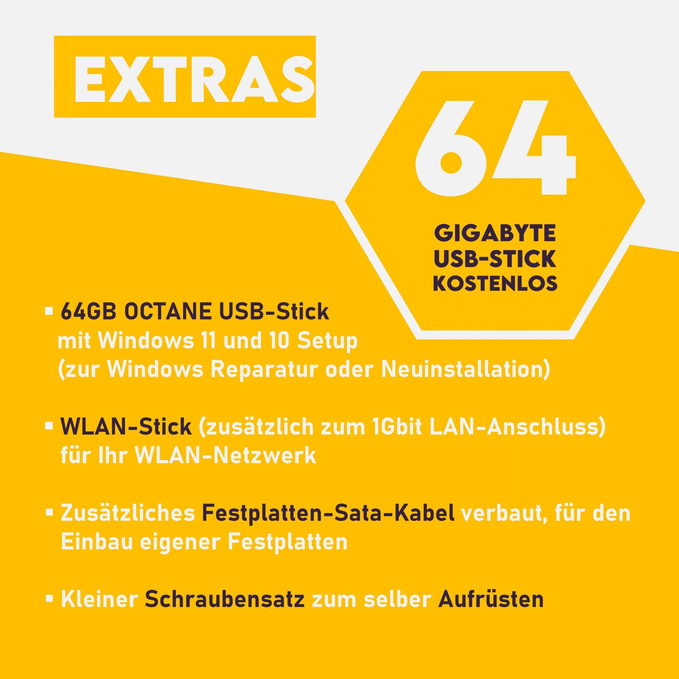 Inter-Tech RTX 4060 32GB RAM i7/ i5 500GB SSD + 3TB HDD LED Glasgehäuse WLAN Gaming-PC (Intel Intel Core i5/ Intel Core i7, RTX 4060)