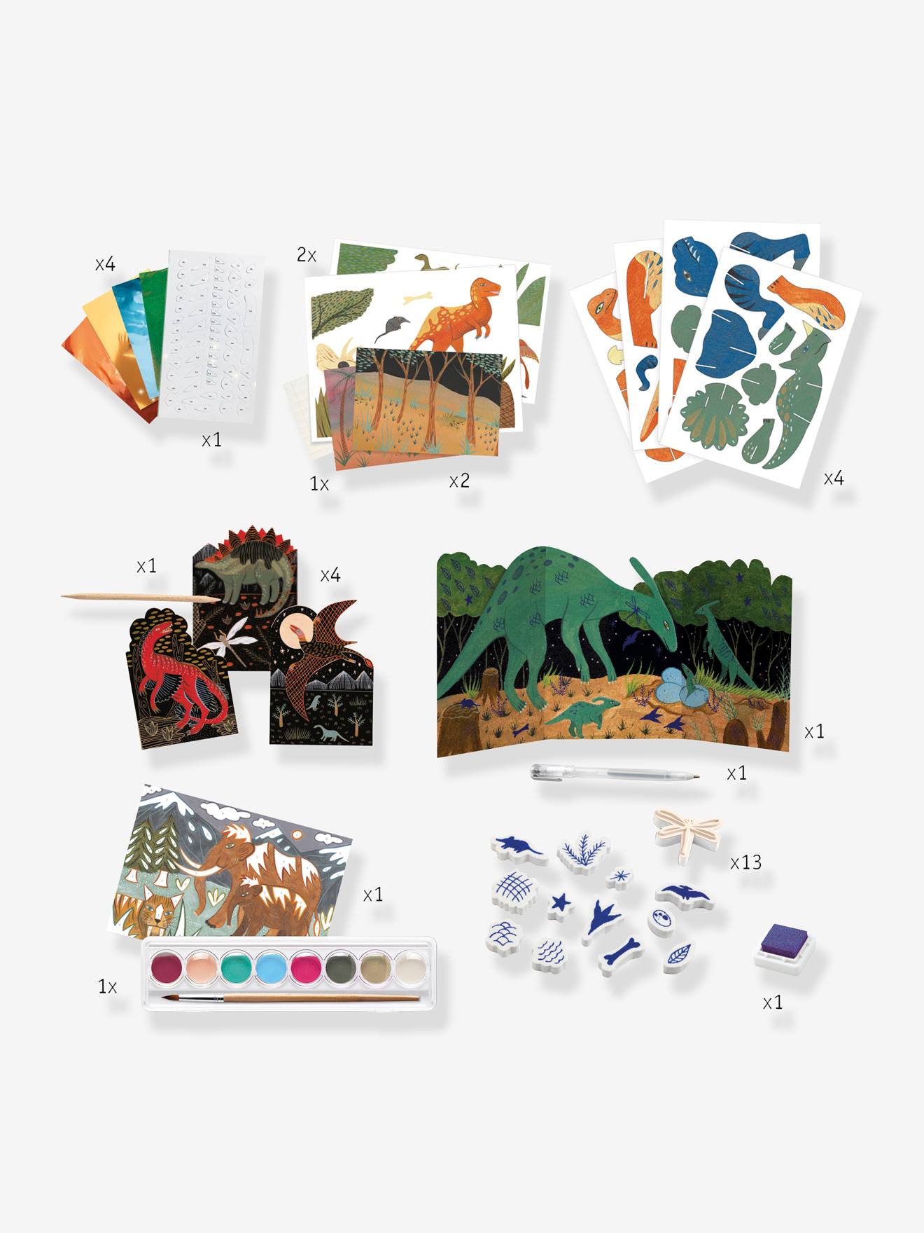 Coffret le Monde des dinosaures DJECO vert