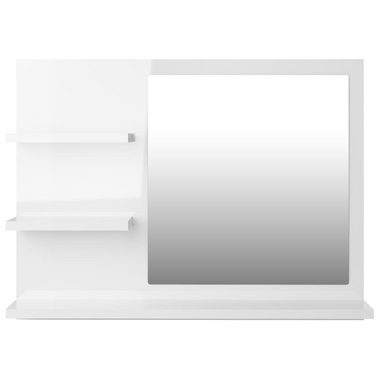 vidaXL Badezimmerspiegelschrank Badspiegel Hochglanz-Weiß 60x10,5x45 cm Holzwerkstoff (1-St)