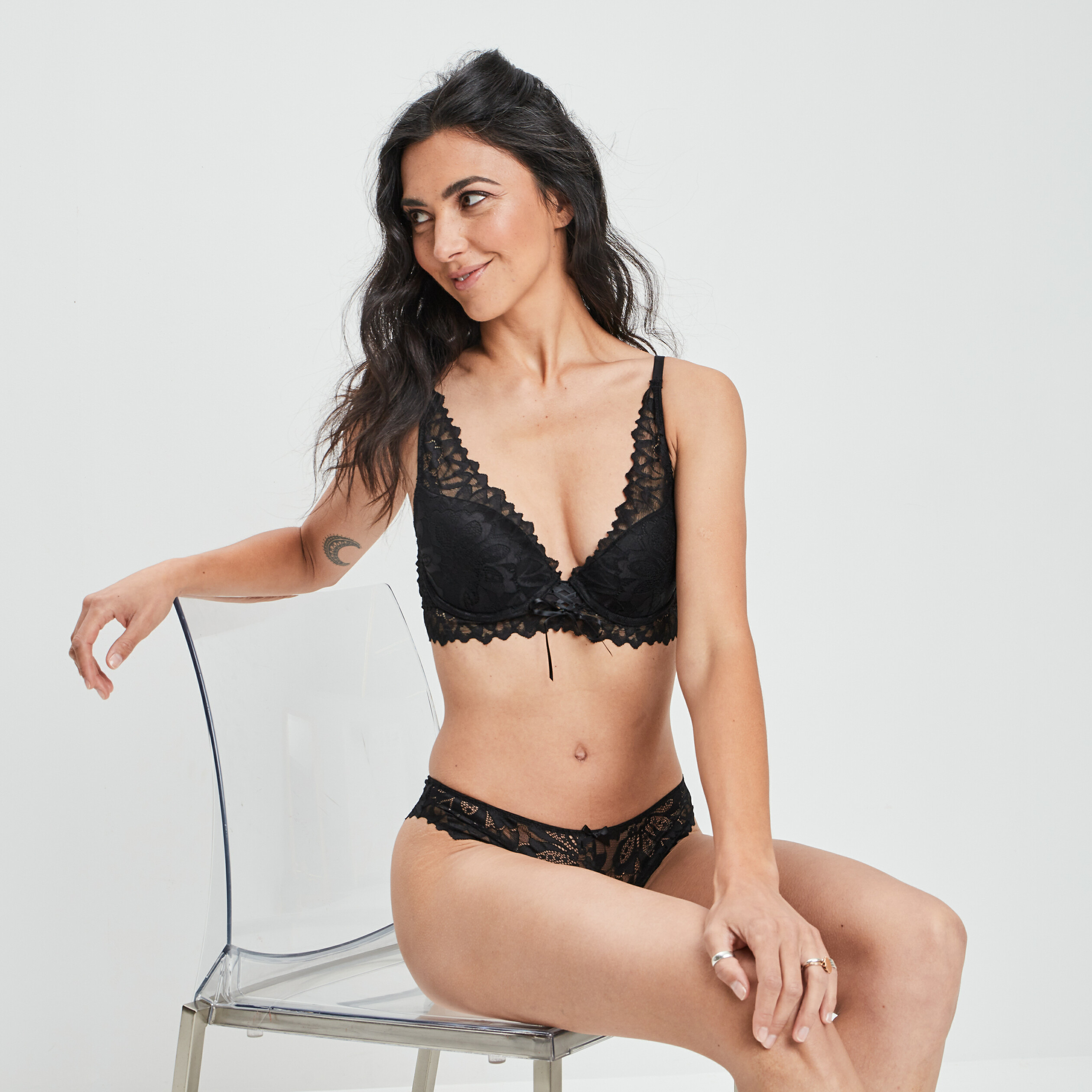 Soutien-gorge foulard à coque noir femme | La Halle