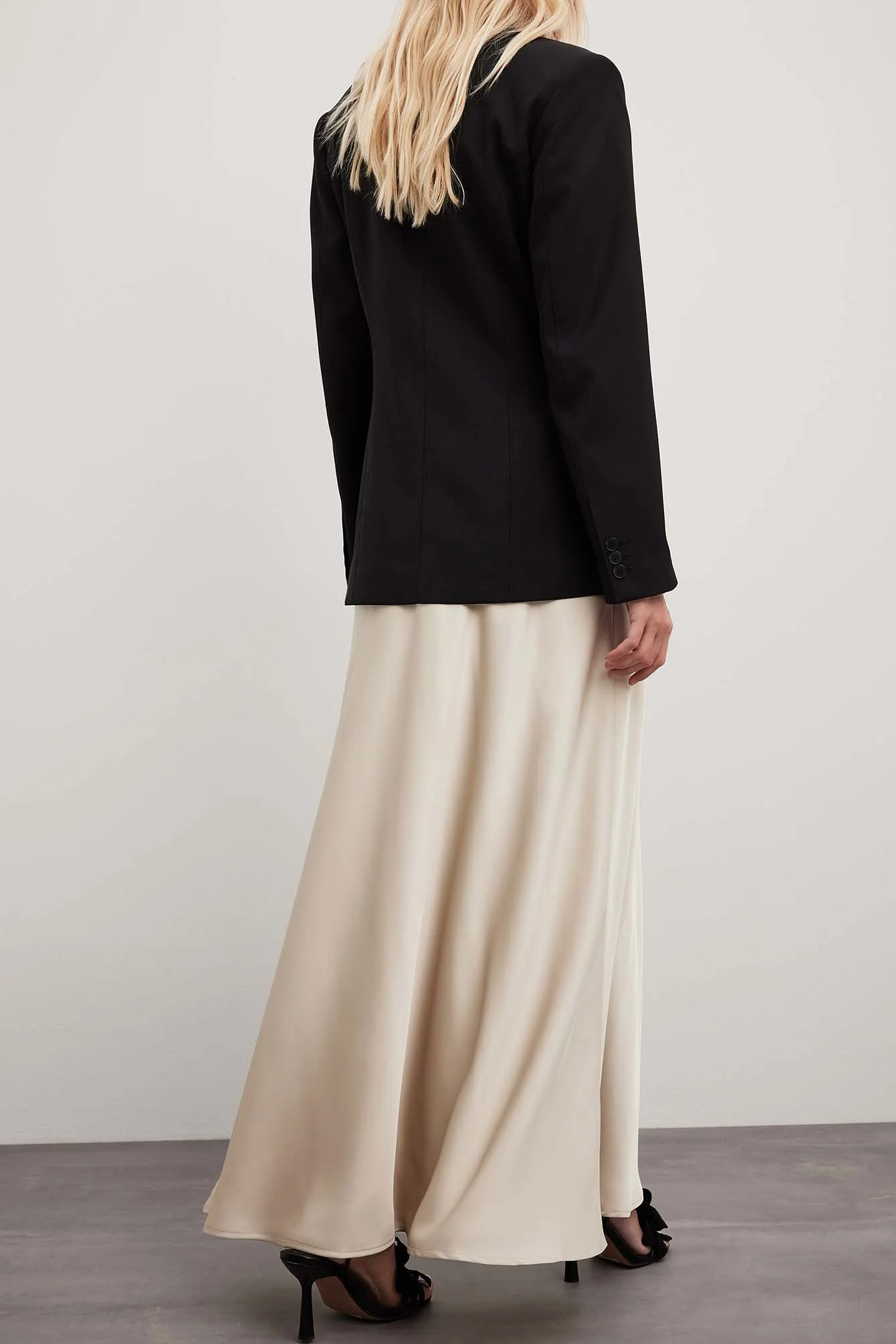 Maxirock aus Satin mit mittelhoher Taille