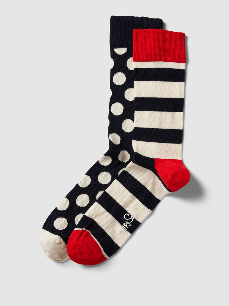 Socken mit Allover-Muster im 2er-Pack Modell 'Classic Big Dot' in marineblau