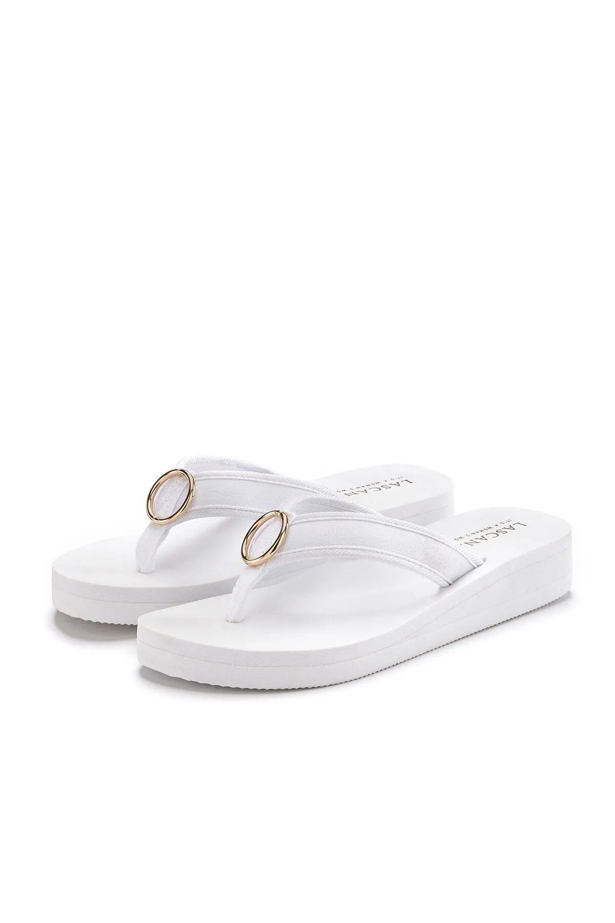 LASCANA  Sandalette - Weiß - Flacher Absatz