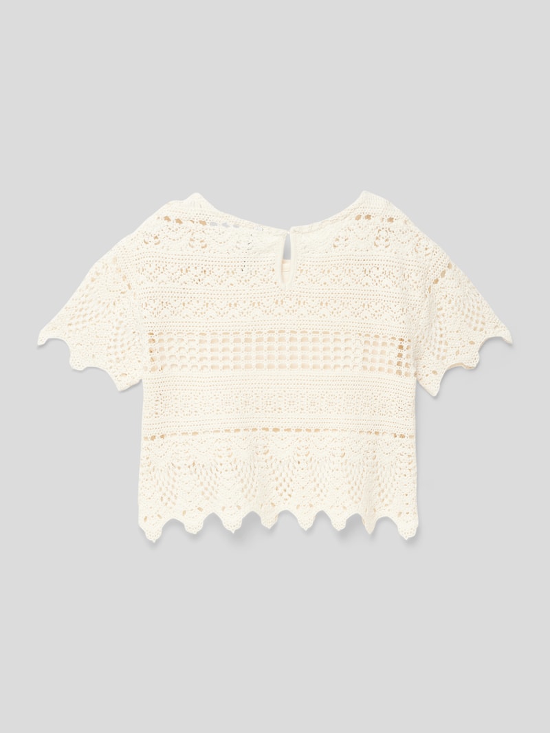 T-Shirt mit Lochstickereien Modell 'NOELLE' in offwhite