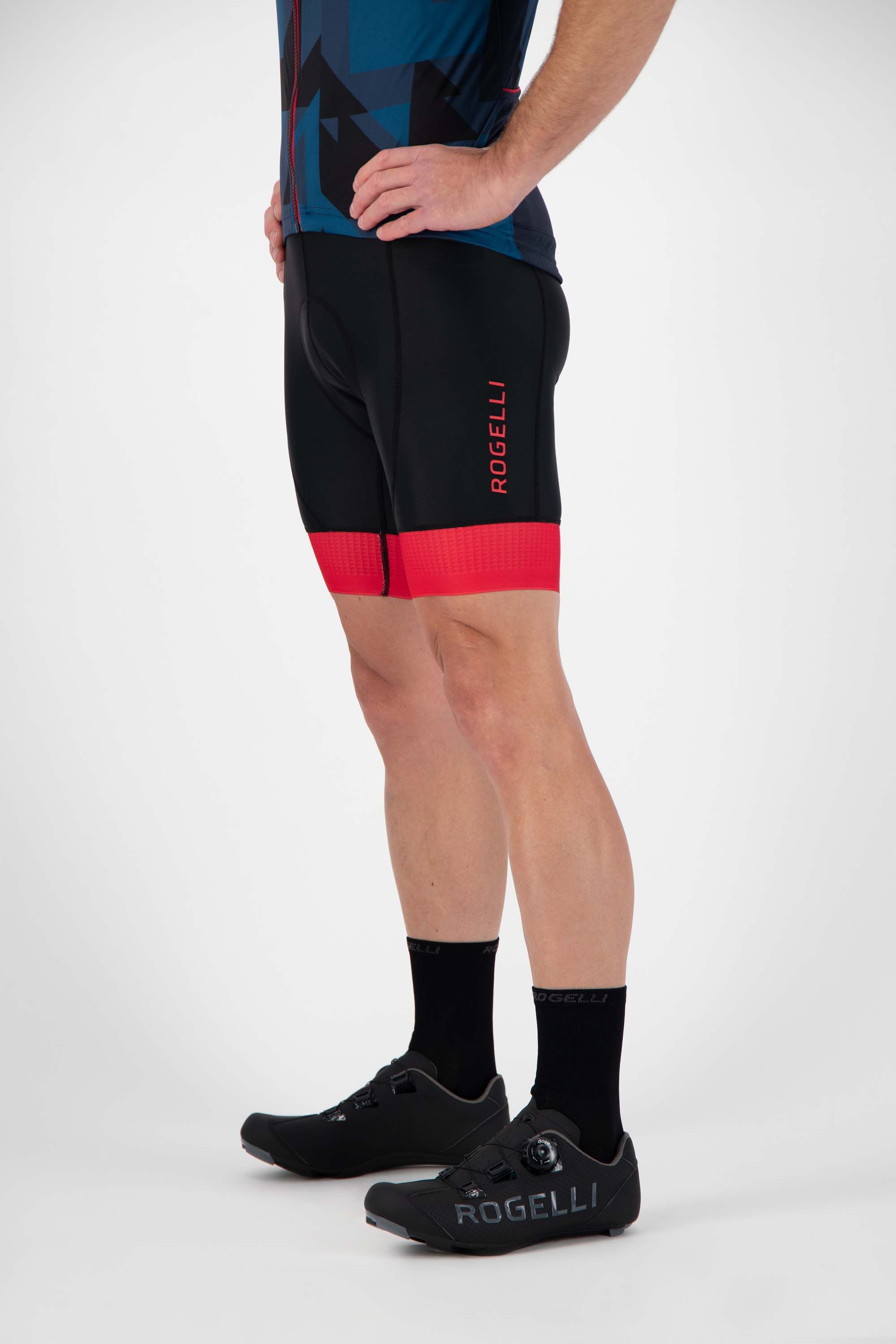 Rogelli Flex Schwarz/Rot Herren Radhose Kurz Mit Träger