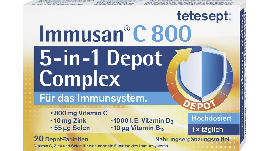 tetesept Immusan C 800 5-in-1 Abwehr Complex Tabletten 30 Stück