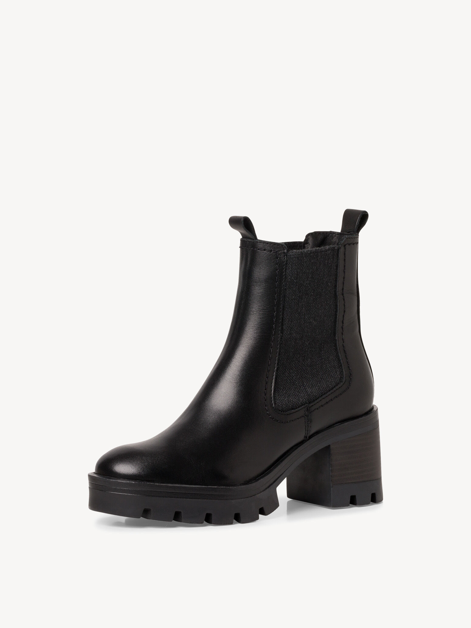 Bottine Chelsea en cuir - noir