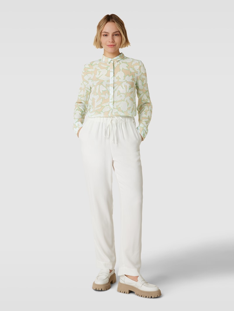 Longbluse mit Allover-Muster in sand
