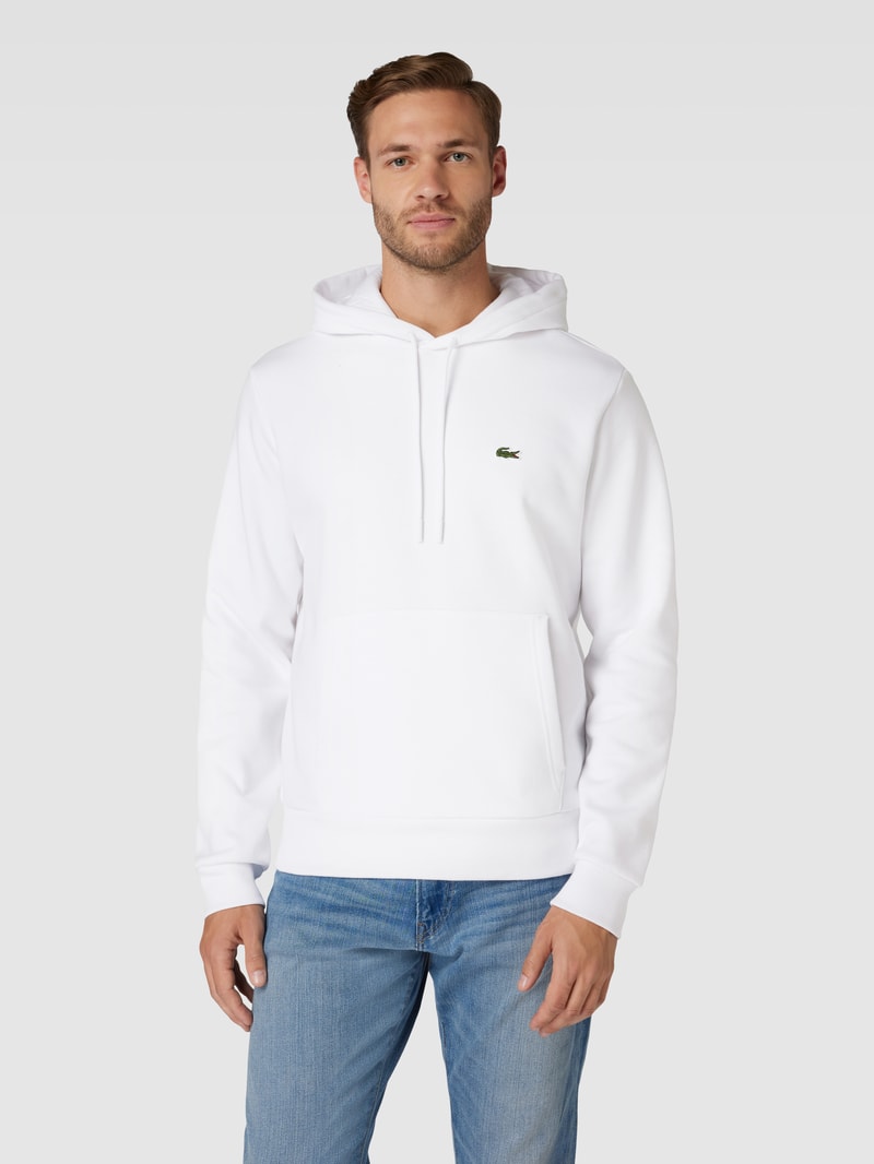 Hoodie mit Label-Detail in weiß