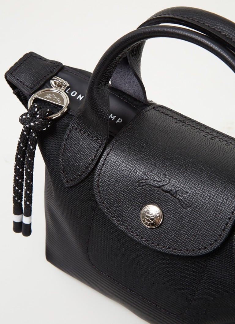 Geantă verde Longchamp Le Pliage, mărimea M, cu detalii din piele.