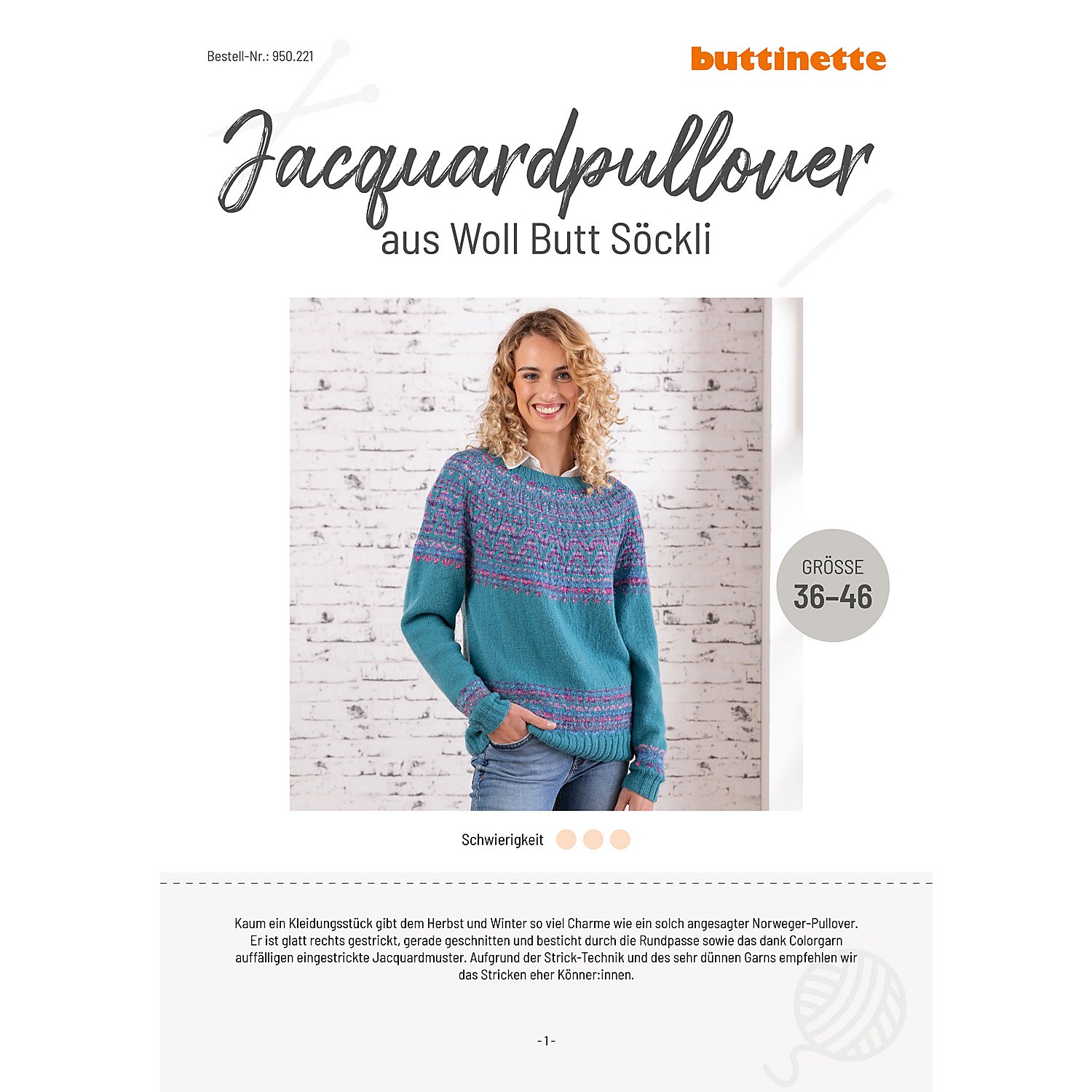 Strickanleitung – Jacquardpullover aus Woll Butt Söckli