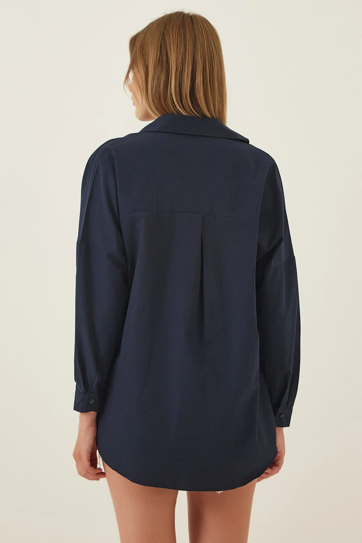 Happiness İstanbul  Hemd - Dunkelblau - Oversized