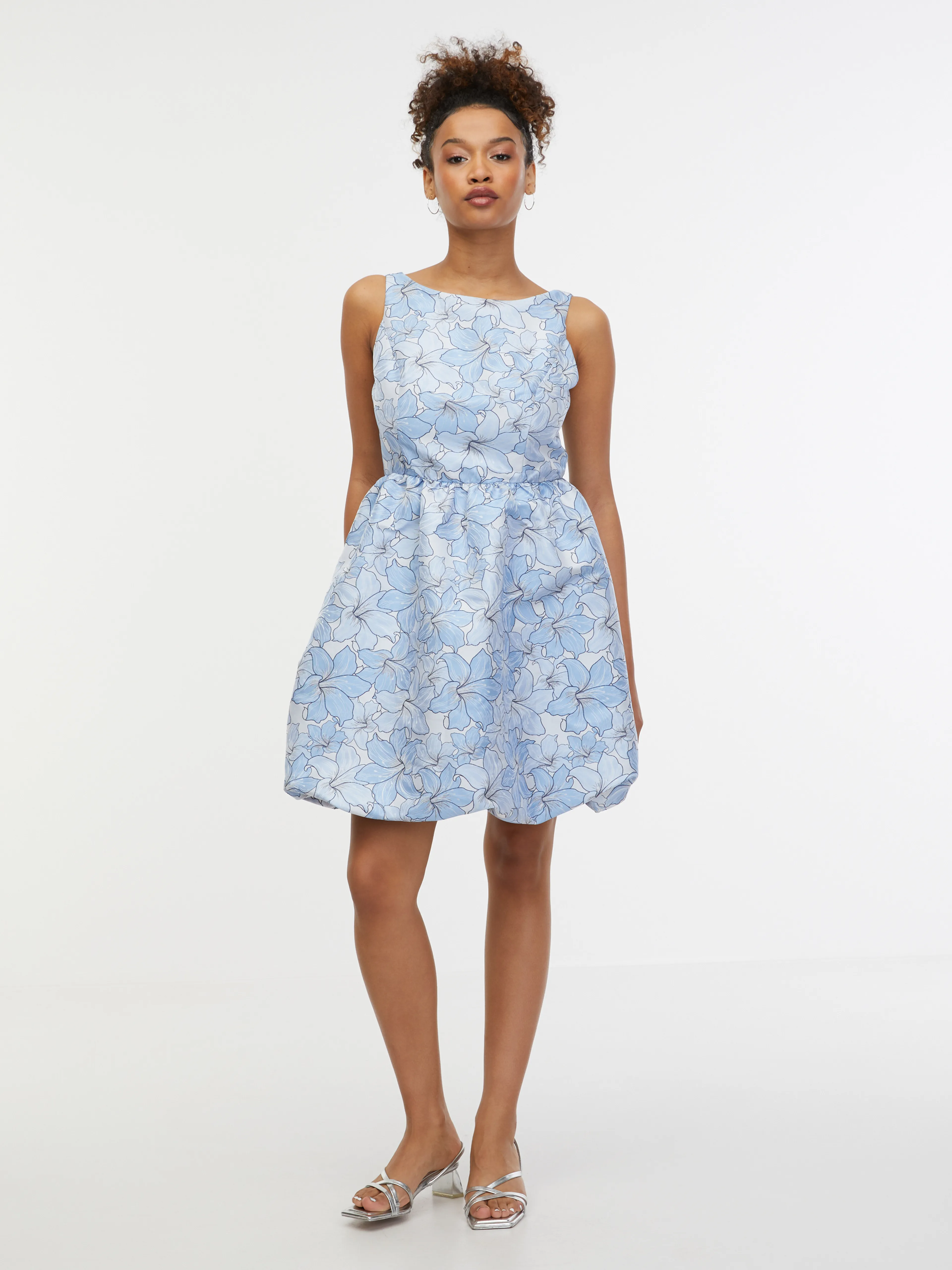 Hellblaues Damen-Blumenkleid ORSAY