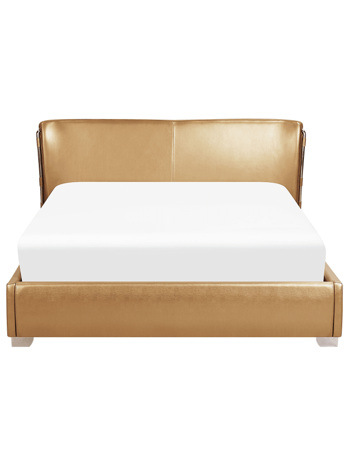 Beliani Doppelbett PARIS in Gold/Silber - (W) 195 x (H) 83 x (L) 228 cm günstig kaufen onesize