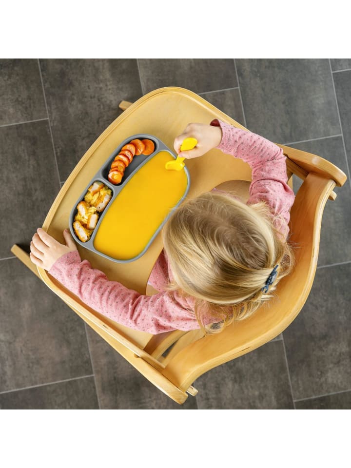 MiaMia Esslern-Teller aus Silikon 2er Pack - Grau in grau günstig kaufen onesize