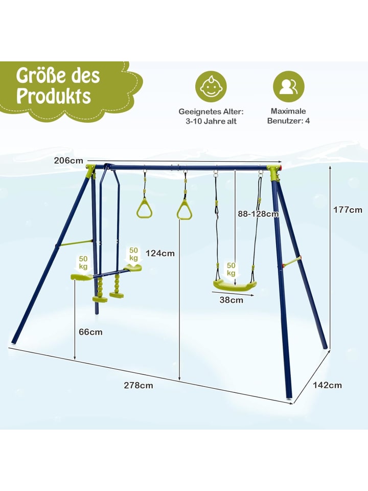 COSTWAY 3-in-1- Schaukel in Blau günstig kaufen onesize