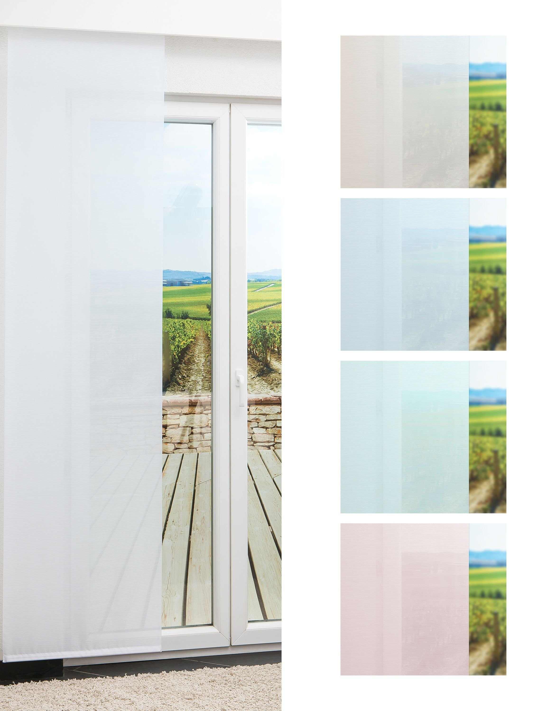 Schiebegardine Schiebegardine Small Stripes, LYSEL®, (1 St), transparent, HxB 245x60cm