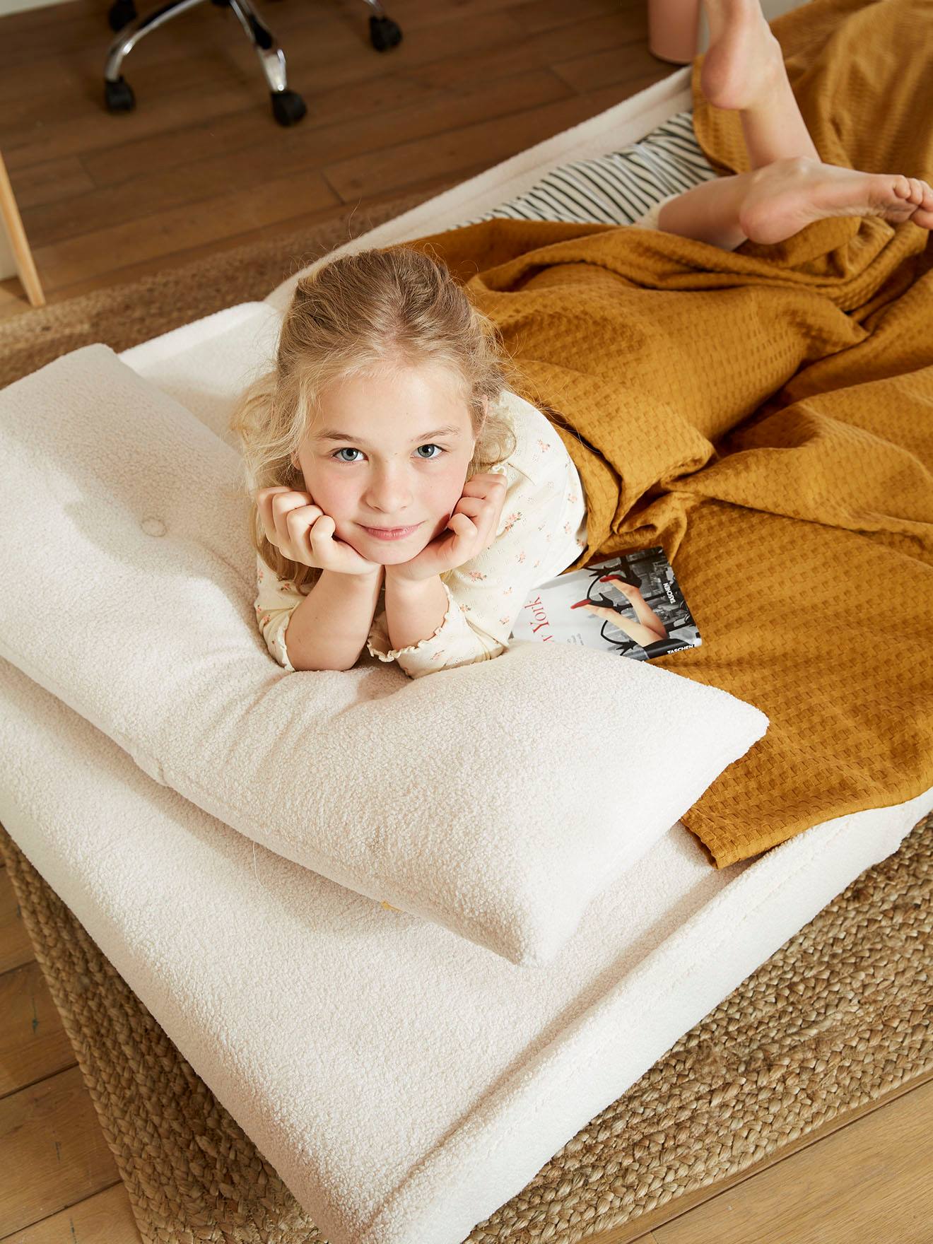 Vertbaudet Kuscheliger Kinderzimmer Schlafsessel - wollweiß