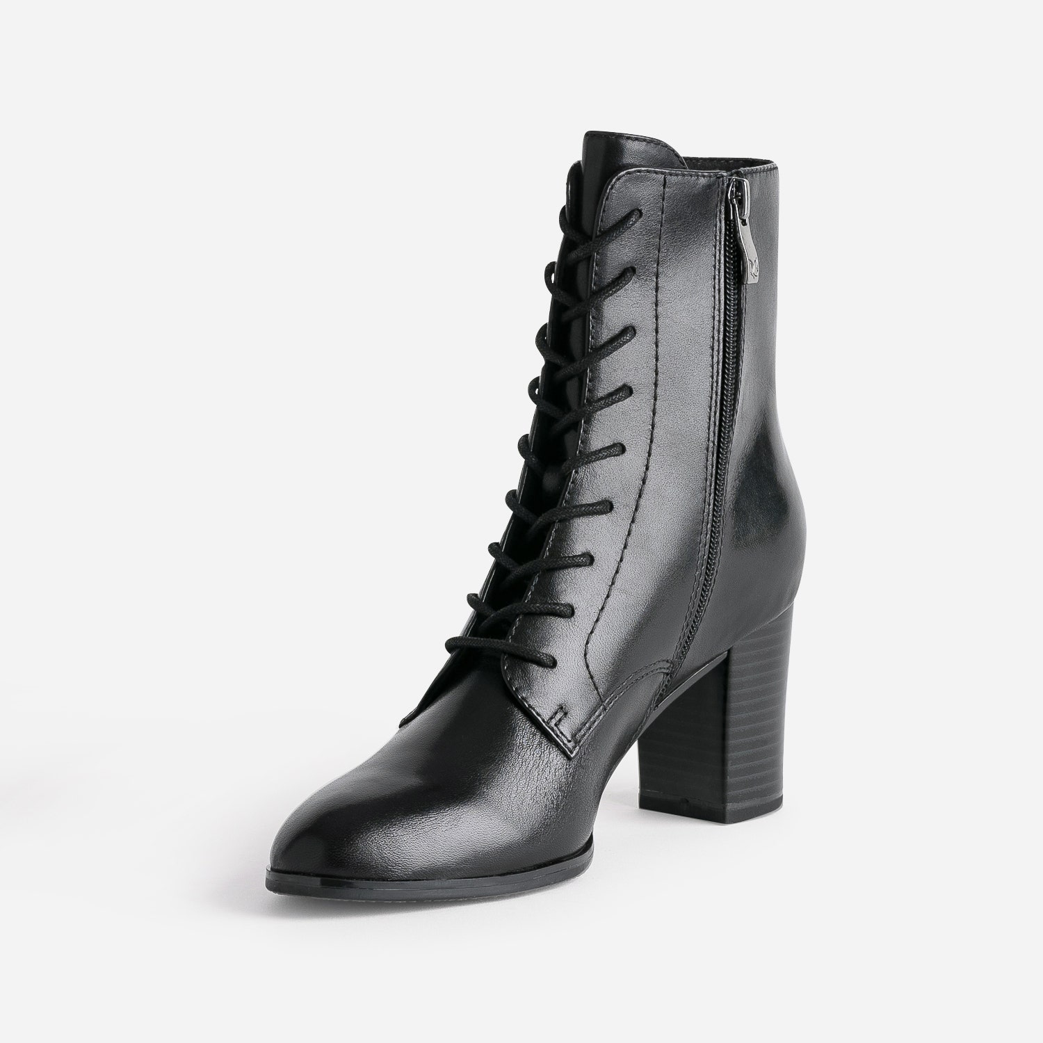 Bottine à talon CAPRICE noire en cuir