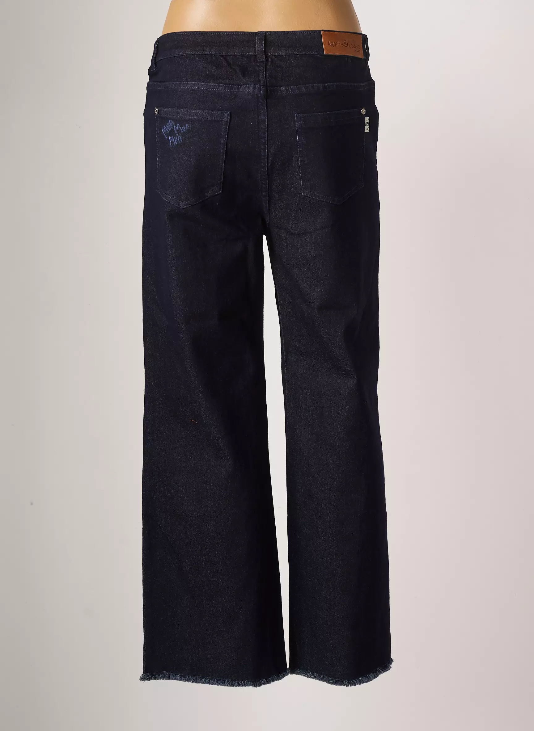 Agathe   Louise Jean Mom Femme couleur bleu