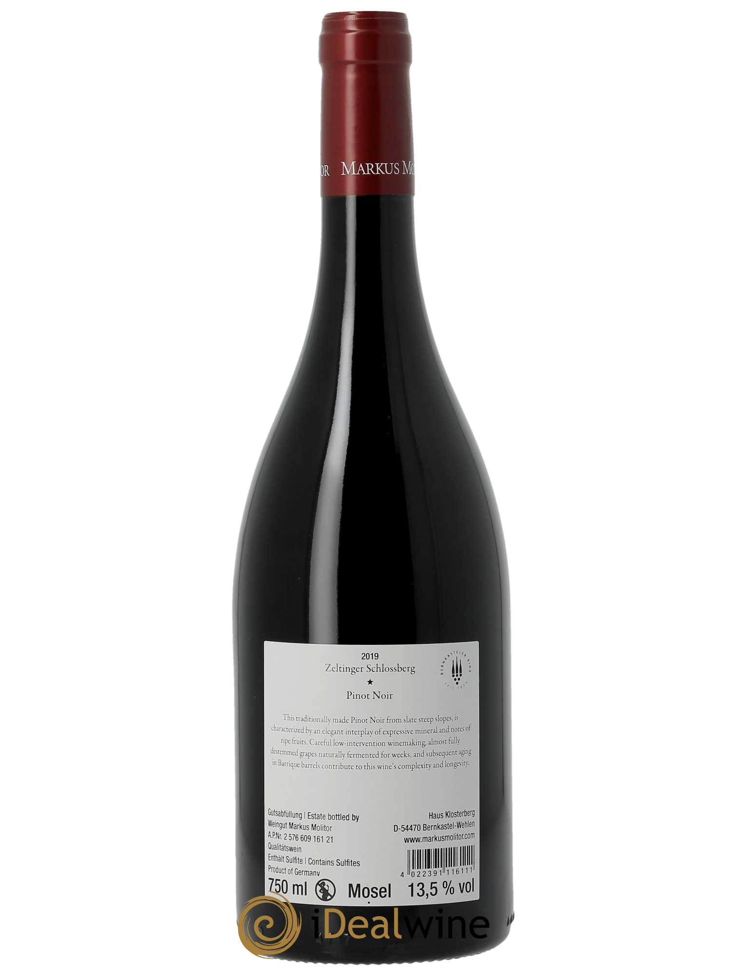 Pinot Noir Markus Molitor Zeltinger Schlossberg°  2019 - Lot de 1 Bouteille