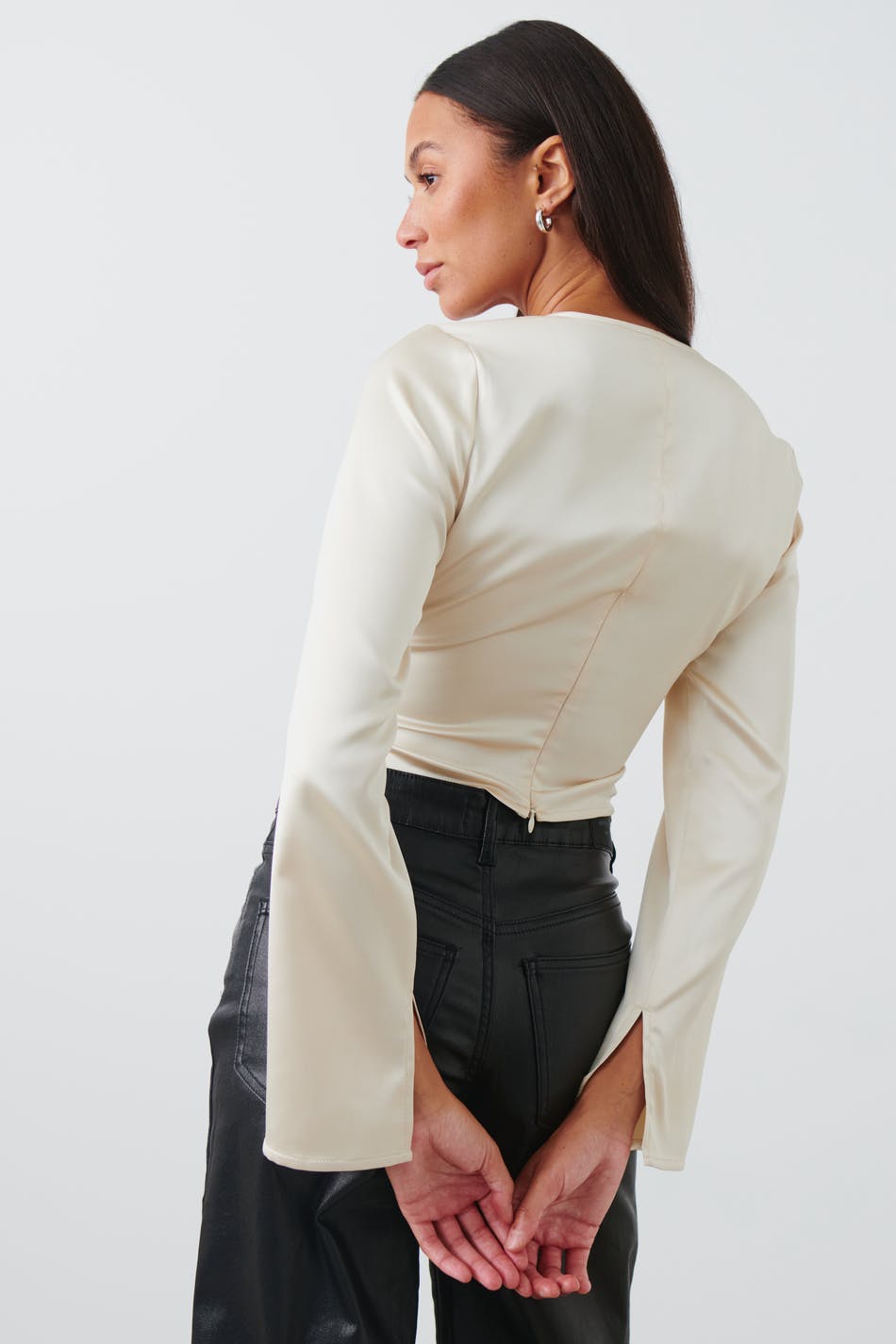 Wrap satin blouse